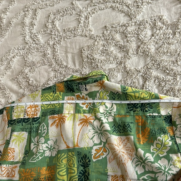 Vintage Howie Made in Hawaii Green Hawaiian Button Front Shirt Size Large - Picture 13 of 13